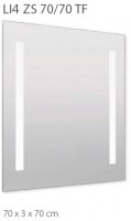 INTEDOOR LINE koupelnové hranaté zrcadlo na desce LI4 ZS 70/70 TF
